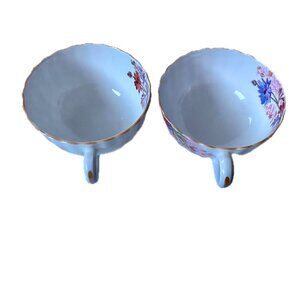 2 Spode Chelsea Garden Tea Cups Lot of 2 Trim Footed Handle EUC